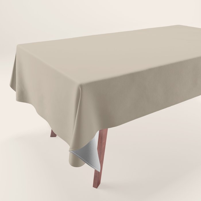 Oat Beige Solid Color Tablecloth Gallery Image 1