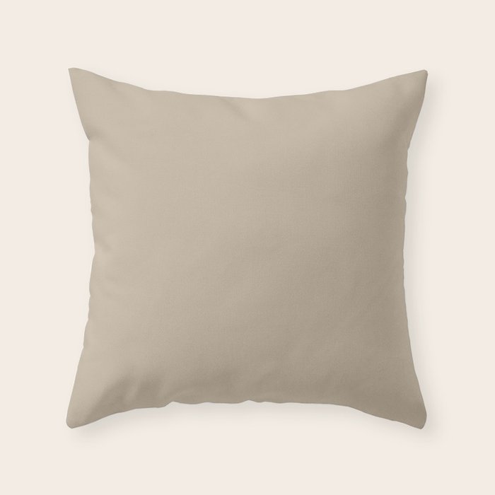 Oat Beige Solid Color Throw Pillow Gallery Image 6