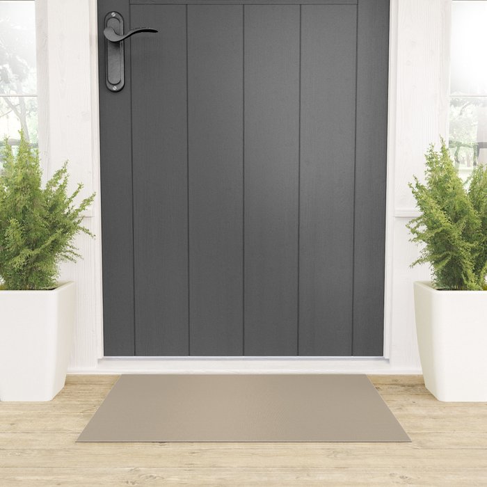 Oat Beige Solid Color Welcome Mat Gallery Image 3