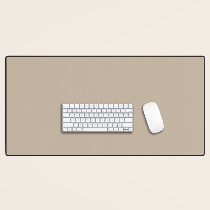 Oat Beige Solid Color Desk Mat Gallery Image 1