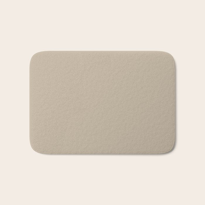 Oat Beige Solid Color Bath Mat Gallery Image 1