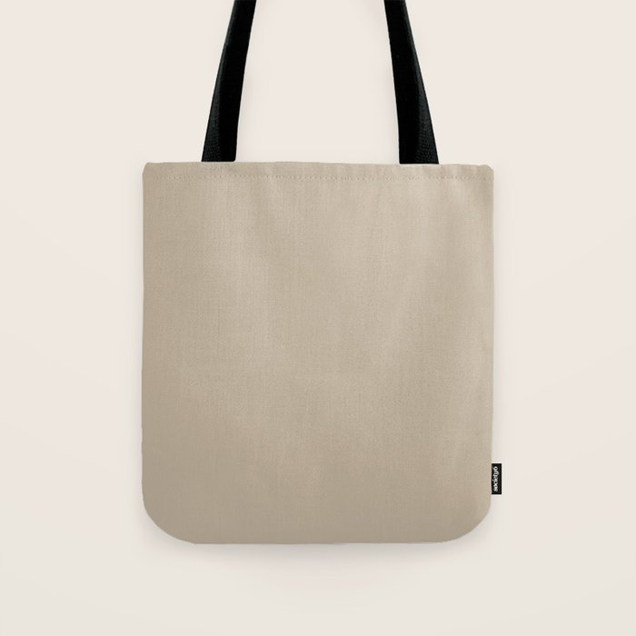 Oat Beige Solid Color Tote Bag Gallery Image 1