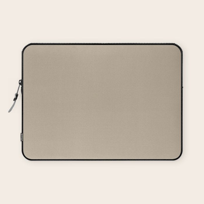 Oat Beige Solid Color Laptop Sleeve Gallery Image 1