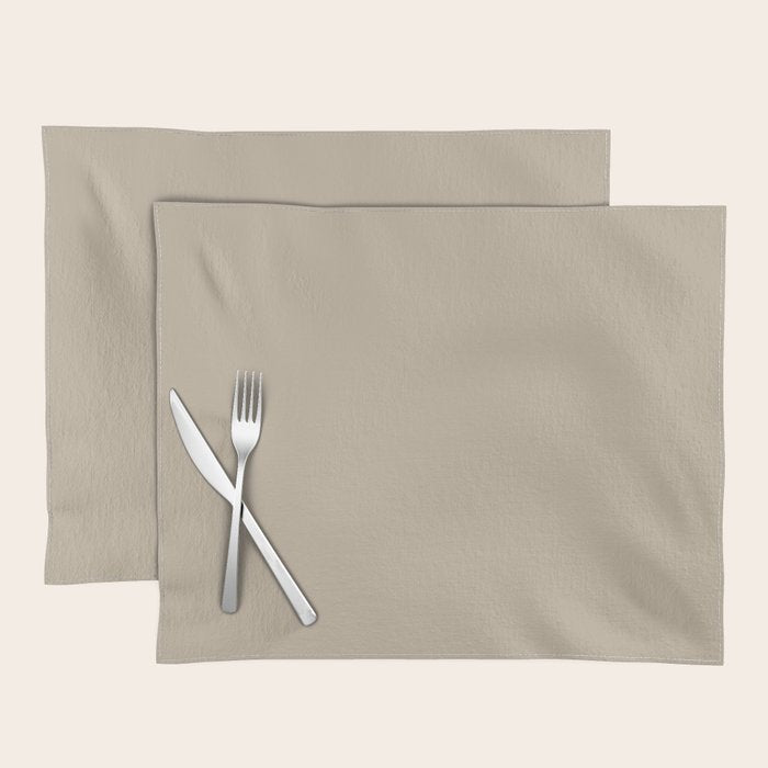 Oat Beige Solid Color Placemat Gallery Image 1