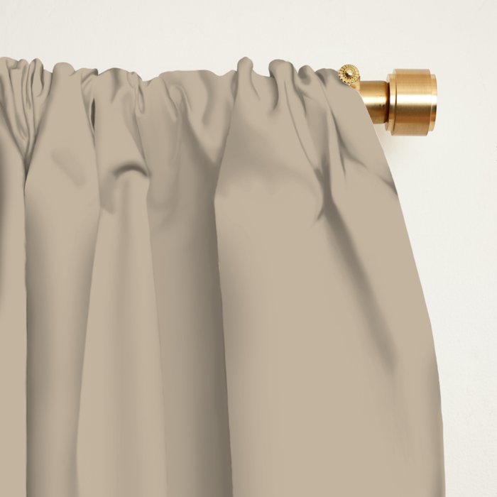 Oat Beige Solid Color Window Curtain Gallery Image 2