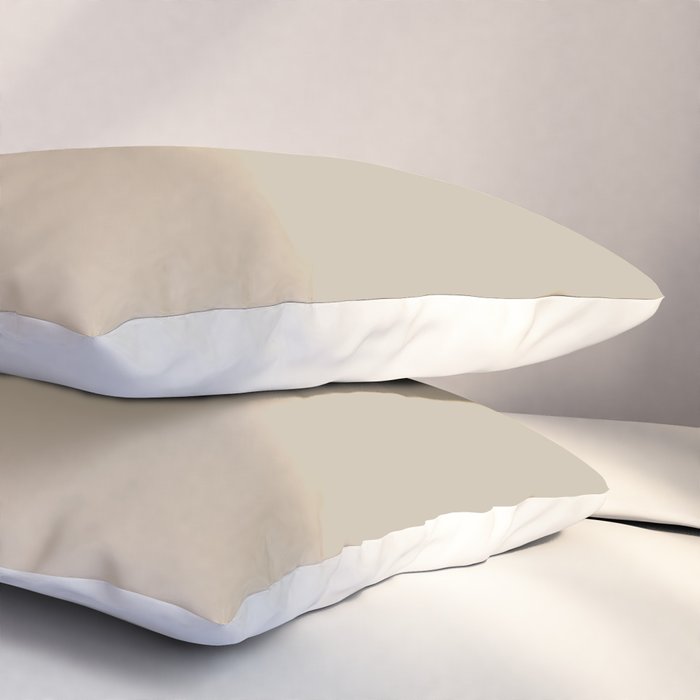 Oat Beige Solid Color Pillow Sham Gallery Image 3