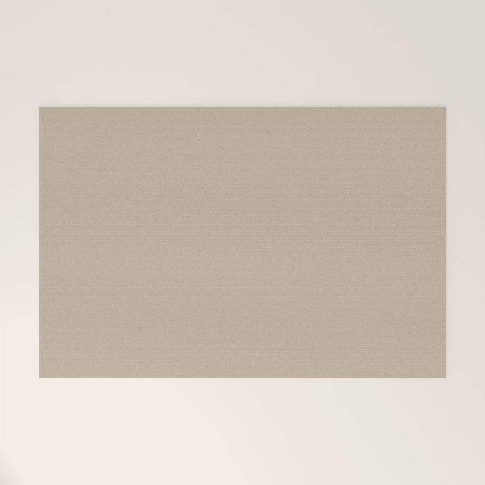 Oat Beige Solid Color Welcome Mat Gallery Image 1