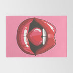 Red Lips with Heart Rug Gallery Image 2