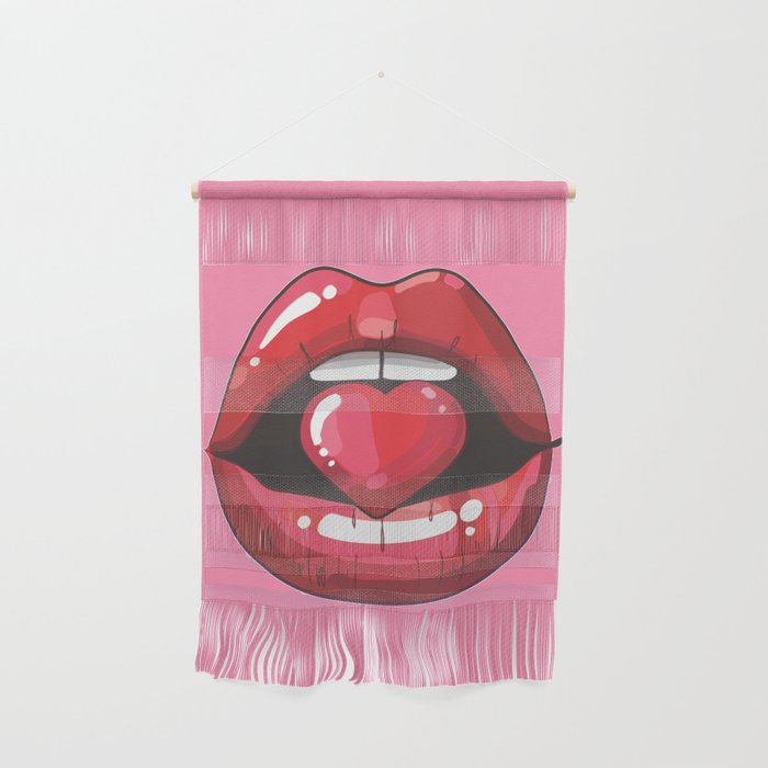 Red Lips with Heart Wall Hanging Gallery Image 1