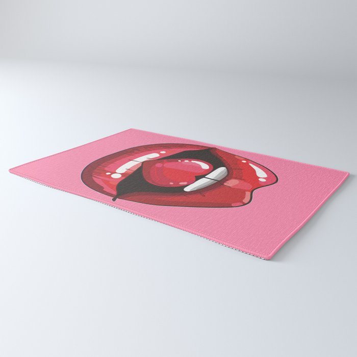 Red Lips with Heart Rug Gallery Image 3