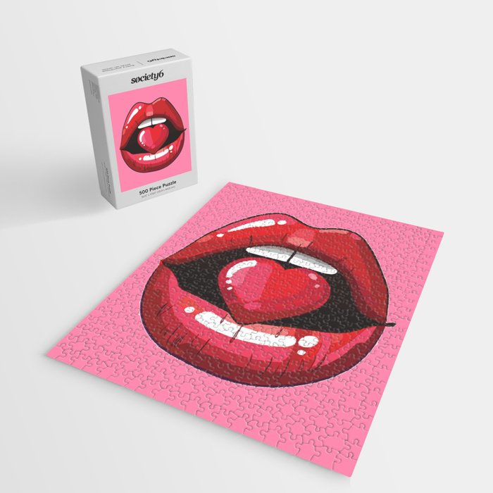 Red Lips with Heart Jigsaw Puzzle Gallery Image 2