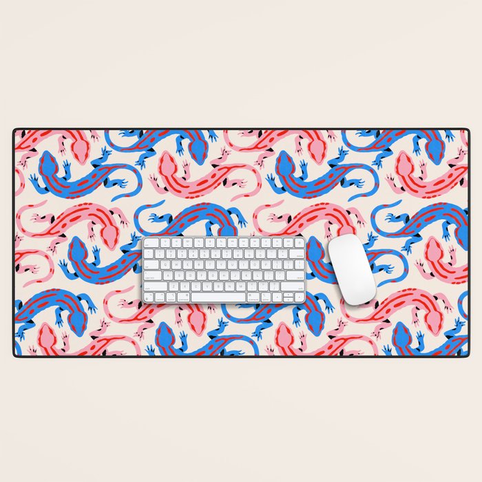 Colorful salamanders Desk Mat Gallery Image 1