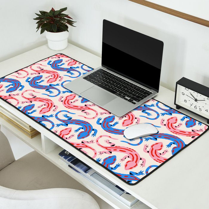 Colorful salamanders Desk Mat Gallery Image 2