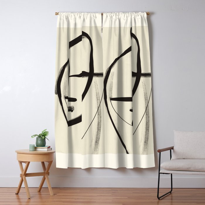 Modern Abstract Art Face 18 Window Curtain Gallery Image 5