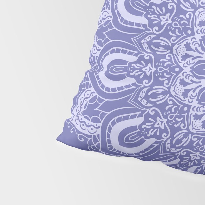Elegant Periwinkle Purple Blue Boho Mandala Pillow Sham Gallery Image 4
