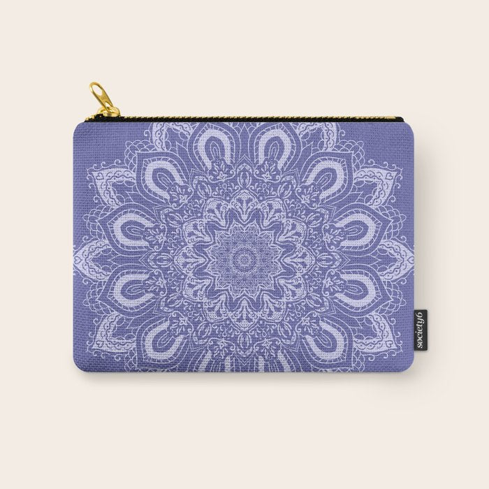 Elegant Periwinkle Purple Blue Boho Mandala Carry All Pouch Gallery Image 1