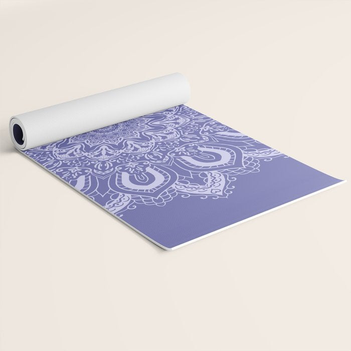 Elegant Periwinkle Purple Blue Boho Mandala Yoga Mat Gallery Image 2
