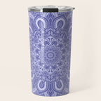 Elegant Periwinkle Purple Blue Boho Mandala Travel Mug Gallery Image 1
