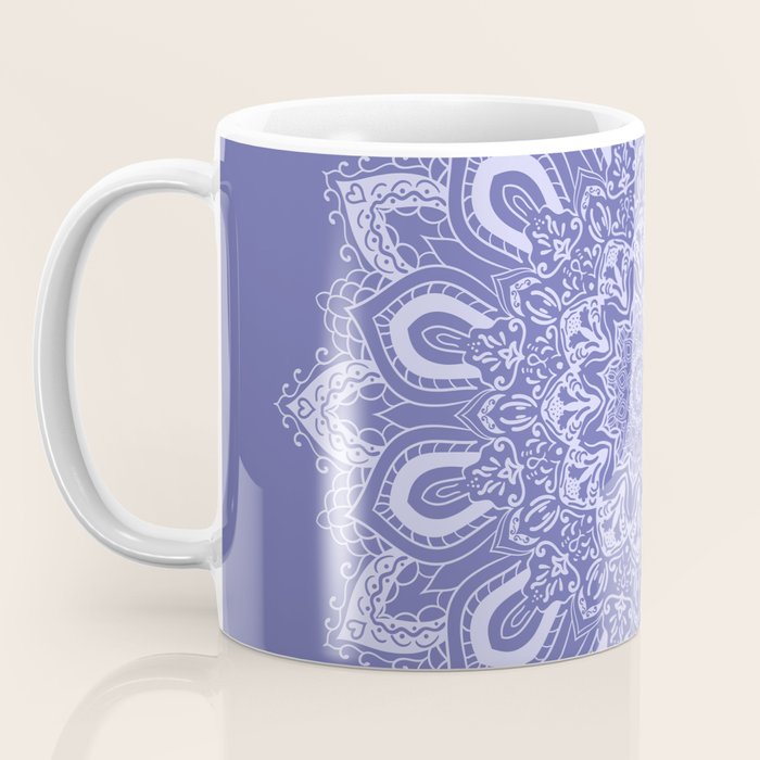 Elegant Periwinkle Purple Blue Boho Mandala Coffee Mug Gallery Image 3