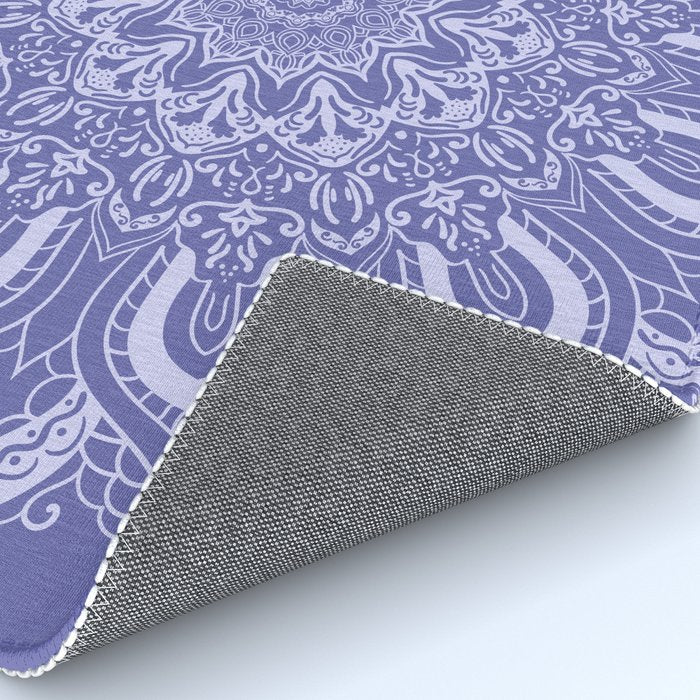 Elegant Periwinkle Purple Blue Boho Mandala Rug Gallery Image 4