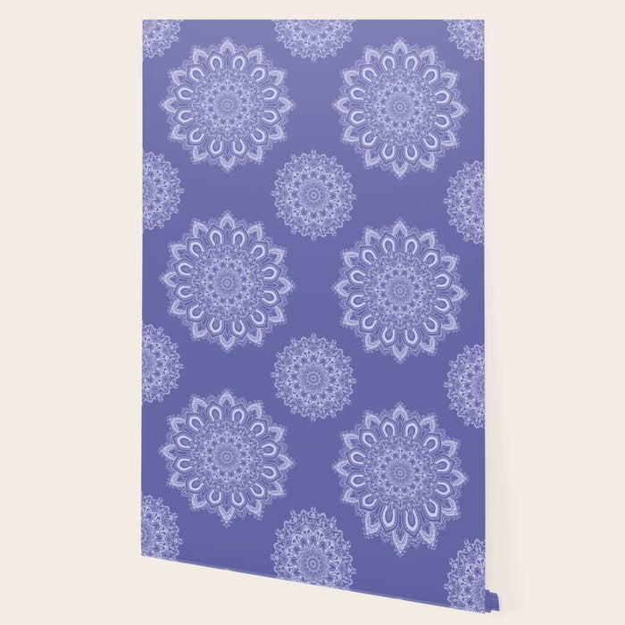 Elegant Periwinkle Purple Blue Boho Mandala Wallpaper Gallery Image 2