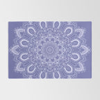 Elegant Periwinkle Purple Blue Boho Mandala Rug Gallery Image 2