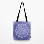 Elegant Periwinkle Purple Blue Boho Mandala Tote Bag Gallery Image 2