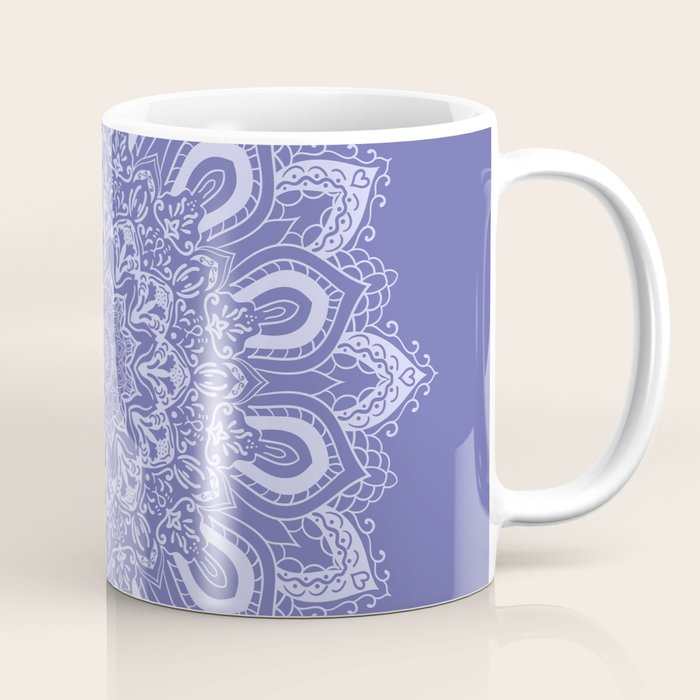 Elegant Periwinkle Purple Blue Boho Mandala Coffee Mug Gallery Image 1