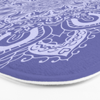 Elegant Periwinkle Purple Blue Boho Mandala Bath Mat Gallery Image 3