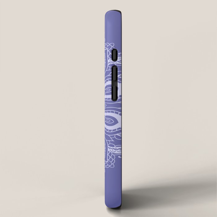 Elegant Periwinkle Purple Blue Boho Mandala iPhone Case Gallery Image 2