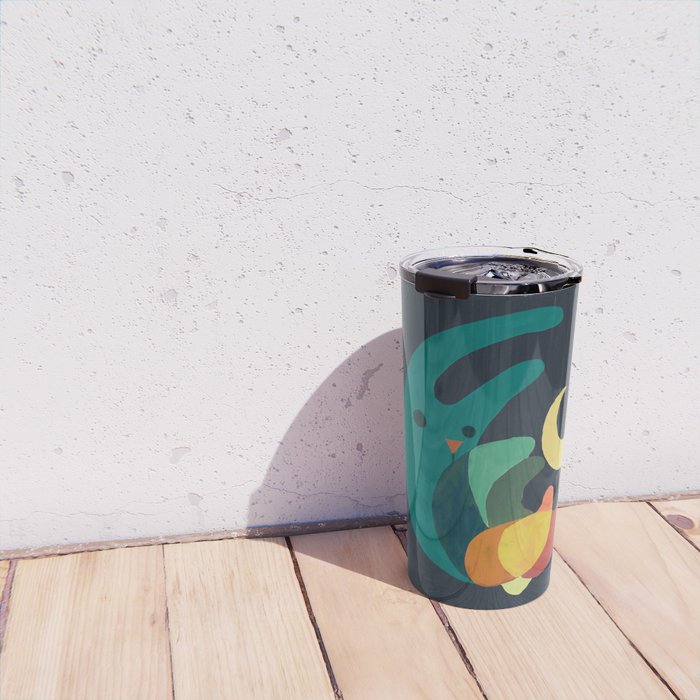 Rabbit and crescent moon Travel Mug Gallery Image 4