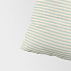 Ultra Fine Stripes Light Celadon Blue Green and Cream Horizontal Pattern Pillow Sham Gallery Image 4