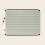 Ultra Fine Stripes Light Celadon Blue Green and Cream Horizontal Pattern Laptop Sleeve Gallery Image 1