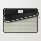 Ultra Fine Stripes Light Celadon Blue Green and Cream Horizontal Pattern Laptop Sleeve Gallery Image 2