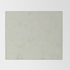 Ultra Fine Stripes Light Celadon Blue Green and Cream Horizontal Pattern Throw Blanket Gallery Image 2