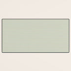 Ultra Fine Stripes Light Celadon Blue Green and Cream Horizontal Pattern Desk Mat Gallery Image 3