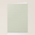 Ultra Fine Stripes Light Celadon Blue Green and Cream Horizontal Pattern Stationery Card Gallery Image 2
