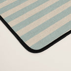 Ultra Fine Stripes Light Celadon Blue Green and Cream Horizontal Pattern Desk Mat Gallery Image 4