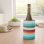 Navajo White, Turquoise and Burnt Orange Southwest Serape Blanket Stripes Wine Chiller Gallery Image 4