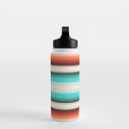 Navajo White, Turquoise and Burnt Orange Southwest Serape Blanket Stripes Water Bottle Gallery Image 3