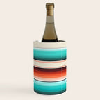 Navajo White, Turquoise and Burnt Orange Southwest Serape Blanket Stripes Wine Chiller Gallery Image 2