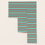 Navajo White, Turquoise and Burnt Orange Southwest Serape Blanket Stripes Wallpaper Gallery Image 3