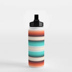 Navajo White, Turquoise and Burnt Orange Southwest Serape Blanket Stripes Water Bottle Gallery Image 2