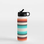 Navajo White, Turquoise and Burnt Orange Southwest Serape Blanket Stripes Water Bottle Gallery Image 1