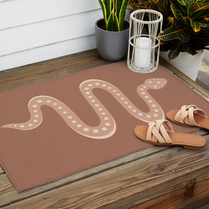Minimal Snake - Neutral Rose Outdoor Rug Gallery Image 2