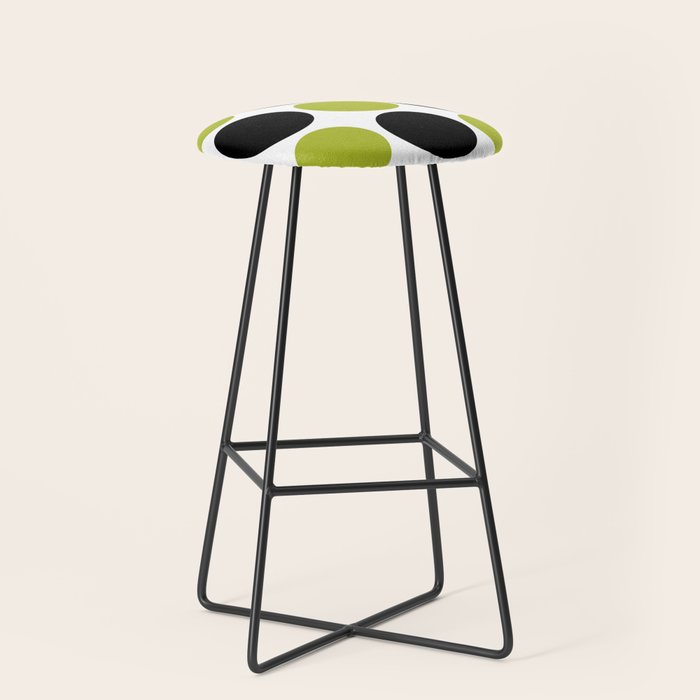 Mid Century Modern Scandinavian Decor Black and Chartreuse Stool Gallery Image 1
