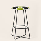 Mid Century Modern Scandinavian Decor Black and Chartreuse Stool Gallery Image 1