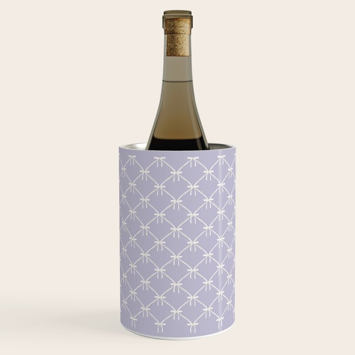 Bows & Ribbons Pattern XXXIV Pastel Lavender Purple  Wine Chiller Gallery Image 1