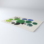 Fun Abstract Minimalist Mid Century Modern Colorful Shapes Lime Green Blue Watercolor Bubbles Rug Gallery Image 3
