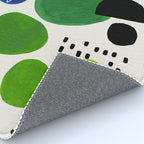 Fun Abstract Minimalist Mid Century Modern Colorful Shapes Lime Green Blue Watercolor Bubbles Rug Gallery Image 4